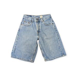 Vintage Levi's 570 27" Waist Youth 14 Baggy Fit 1990 Denim Jean Shorts Womens